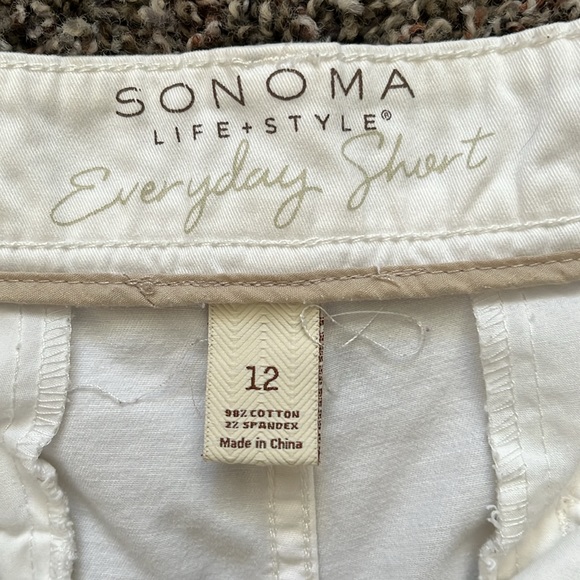 Sonoma Everyday Original Fit White Shorts, Size 12, Cotton Walking Shorts - Picture 8 of 13